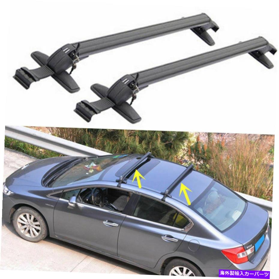ルーフキャリア 2PCSトップルーフラックフィットホンダシビック2006-2020荷物荷物クロスバーキャリア 2pcs Top Roof Rack Fit Honda Civic 2006-2020 Baggage Luggage Cross Bar Carrier【並行輸入品】