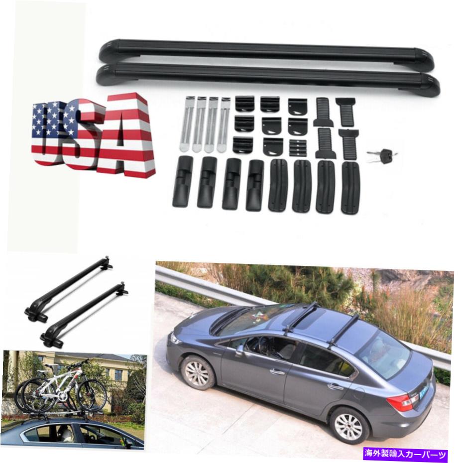 ルーフキャリア 2×SUVカールーフラックオーバーヘッドレールバー荷物自転車キャリアアルミニウム合金 2× SUV Car Roof Rack Overhead Rails Bars Luggage Bicycle Carrier Aluminium Alloy【並行輸入品】