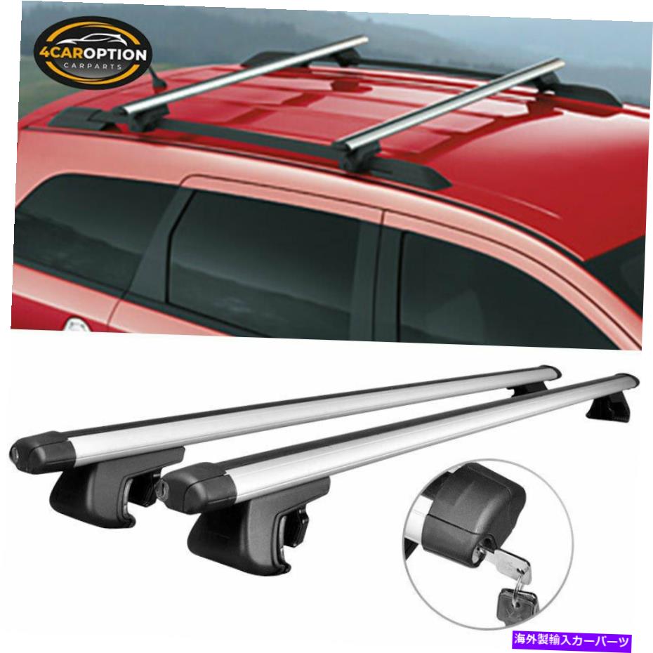 ルーフキャリア アルミニウム48インチ120cmトップルーフラッククロスバーレール荷物キャリアロック＆キー Aluminum 48 Inch 120CM Top Roof Rack Cross Bar Rail Luggage Carrier Lock & Keys【並行輸入品】