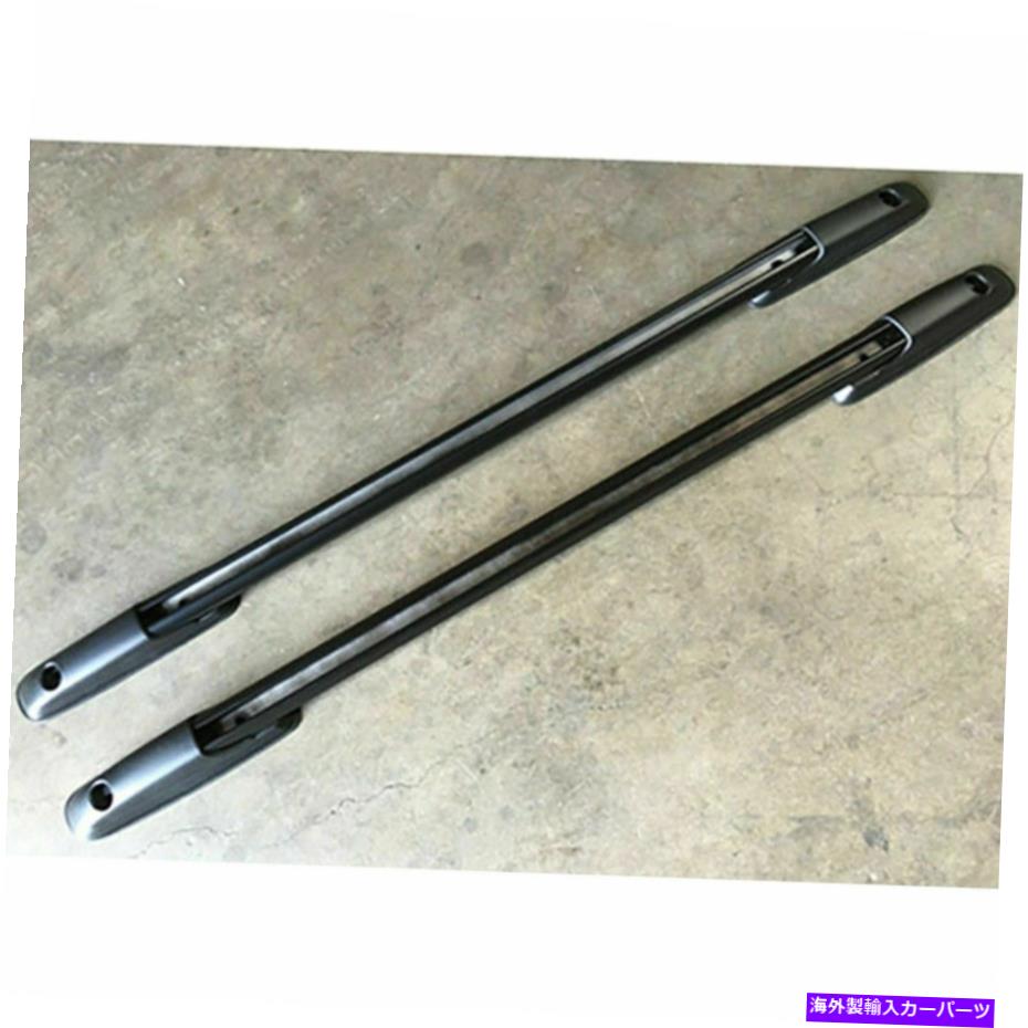 ルーフキャリア 07-13シボレーシルバラードGMCシエラクルーキャブブラックルーフラックサイドレールバー For 07-13 Chevy Silverado GMC Sierra Crew Cab Black Roof Rack Side Rails Bar【並行輸入品】