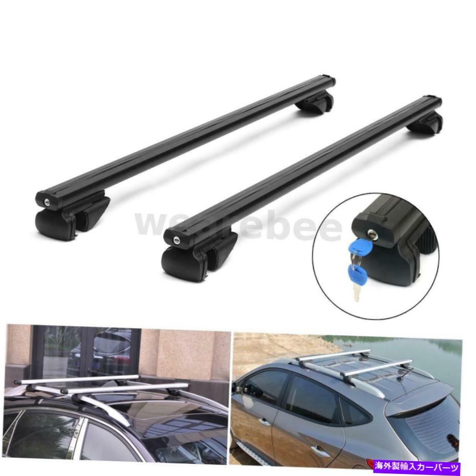ルーフキャリア 120cmユニバーサルカールーフトップクロスバー荷物キャリアラック上げ屋根レール 120cm Universal Car Roof Top Cross Bar Luggage Carrier Rack Raised Roof Rails【並行輸入品】