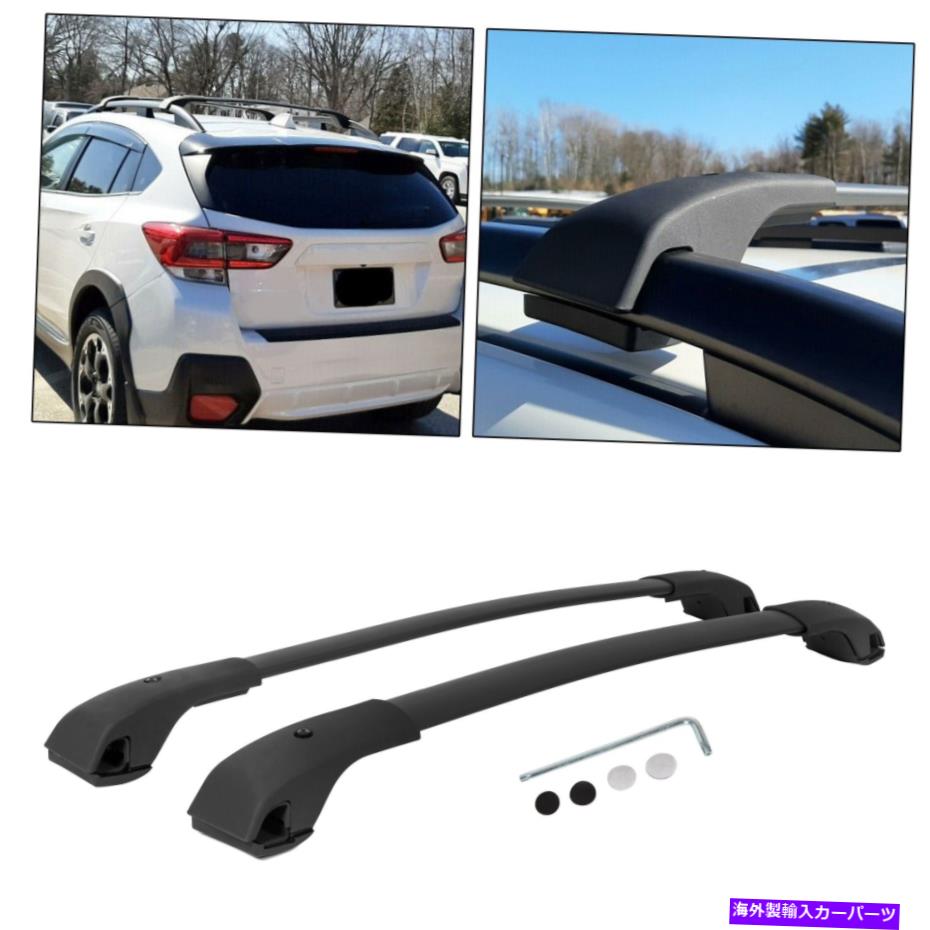 ルーフキャリア 18-22のスバルクロストレックエアロスタイルの黒いルーフラッククロスバーセット新しい For 18-22 Subaru Crosstrek Aero-Style Black Roof Rack Cross Bar Set NEW【並行輸入品】