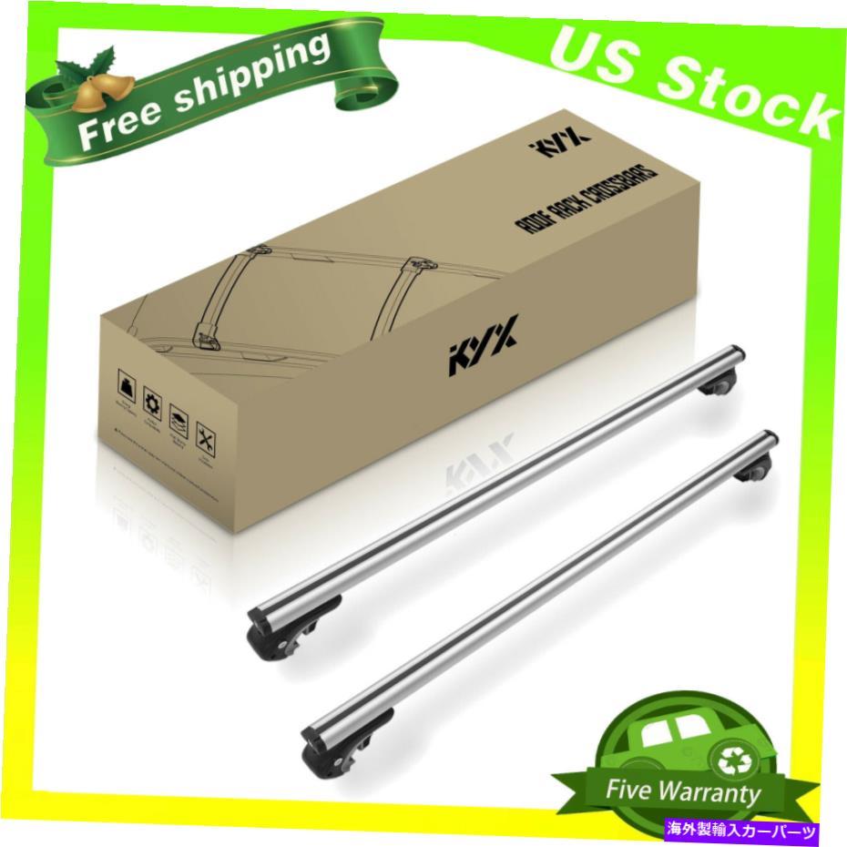 ルーフキャリア 2 PCSユニバーサルカールーフラックオーバーヘッドサイドレールクロスバー荷物キャリア 2 Pcs Universal Car Roof Rack Overhead Side Rails Cross Bar Luggage Carrier【並行輸入品】