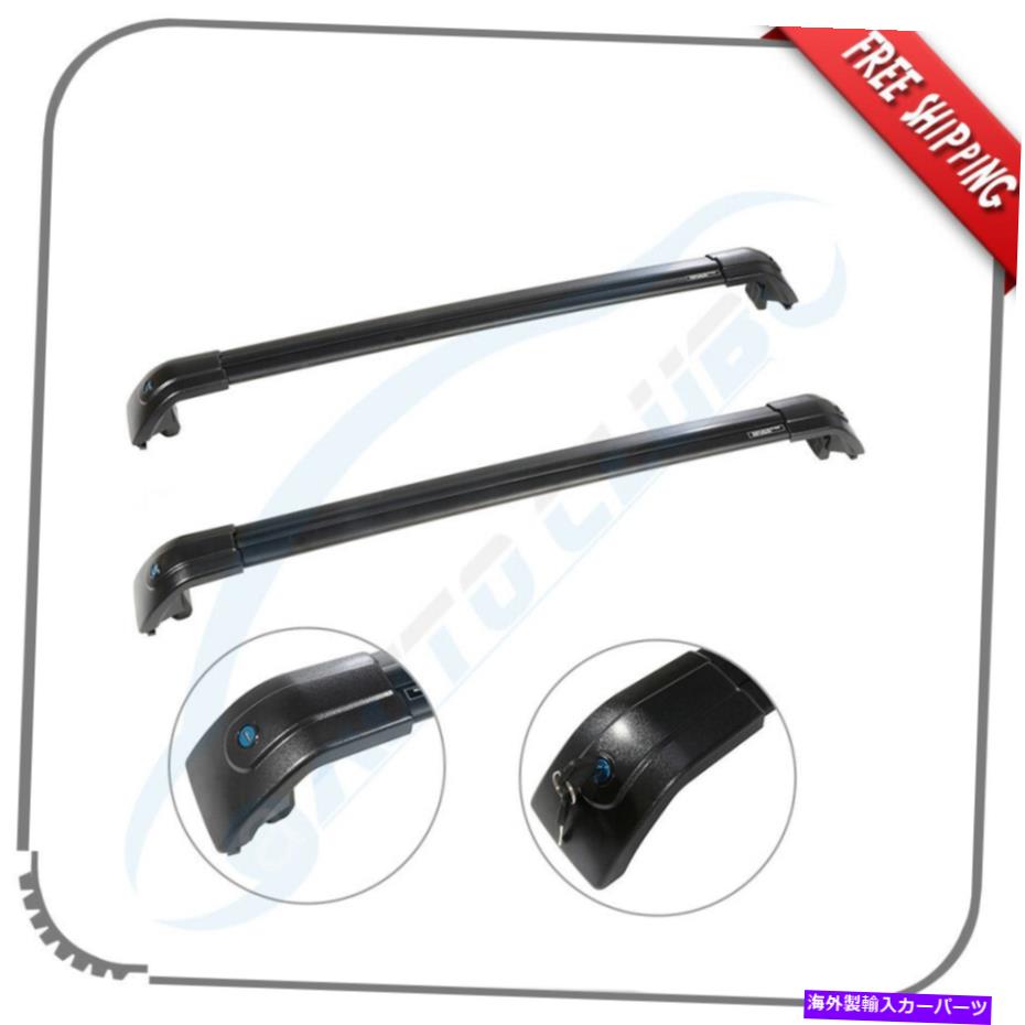 ルーフキャリア 2015-2019の2PCS KIA SORENTOルーフラッククロスバーブラックバッグカーゴUS株 2Pcs For 2015-2019 KIA Sorento Roof Rack Cross Bar Black Baggage Cargo US Stock【並行輸入品】