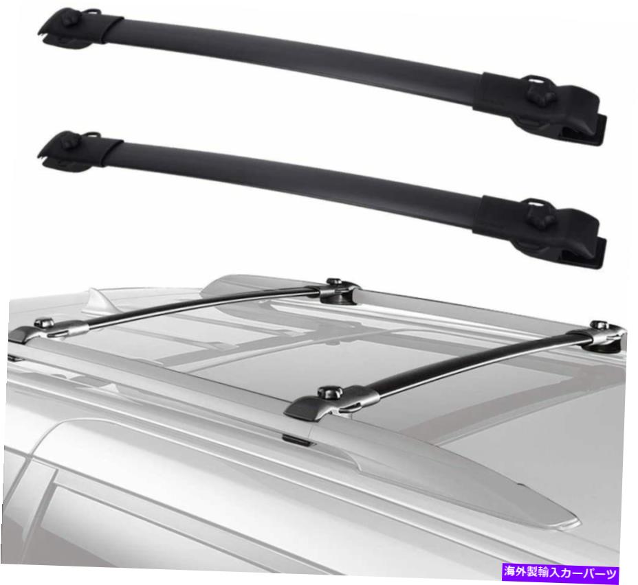 ルーフキャリア ルーフラッククロスバーレール荷物キャリアブラック新しいジープコンパス2011-2016 Roof Rack Cross Bars Rail Luggage Carrier Black NEW For Jeep Compass 2011-2016【並行輸入品】