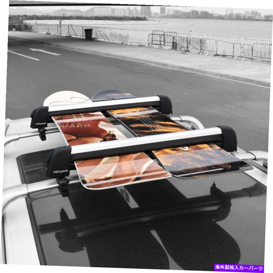 【楽天市場】ルーフキャリア アルミニウムカースキースノーボードカールーフキャリアラックフィット8ペアスキーまたは4つのスノーボード