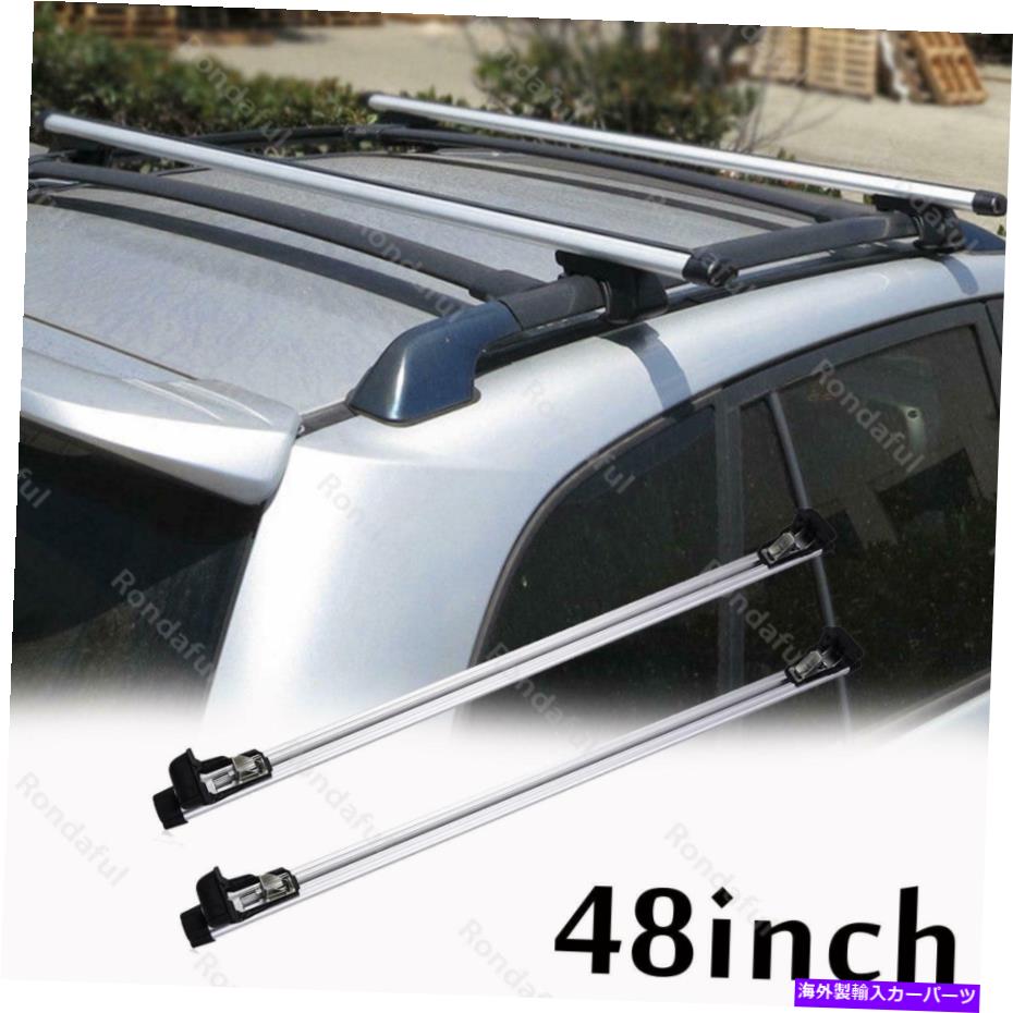 ルーフキャリア 48インチカートップ荷物荷物ルーフラッククロスバーキャリア調整可能な窓枠 48inch Car Top Luggage Cargo Roof Rack Cross Bar Carrier Adjustable Window Frame【並行輸入品】