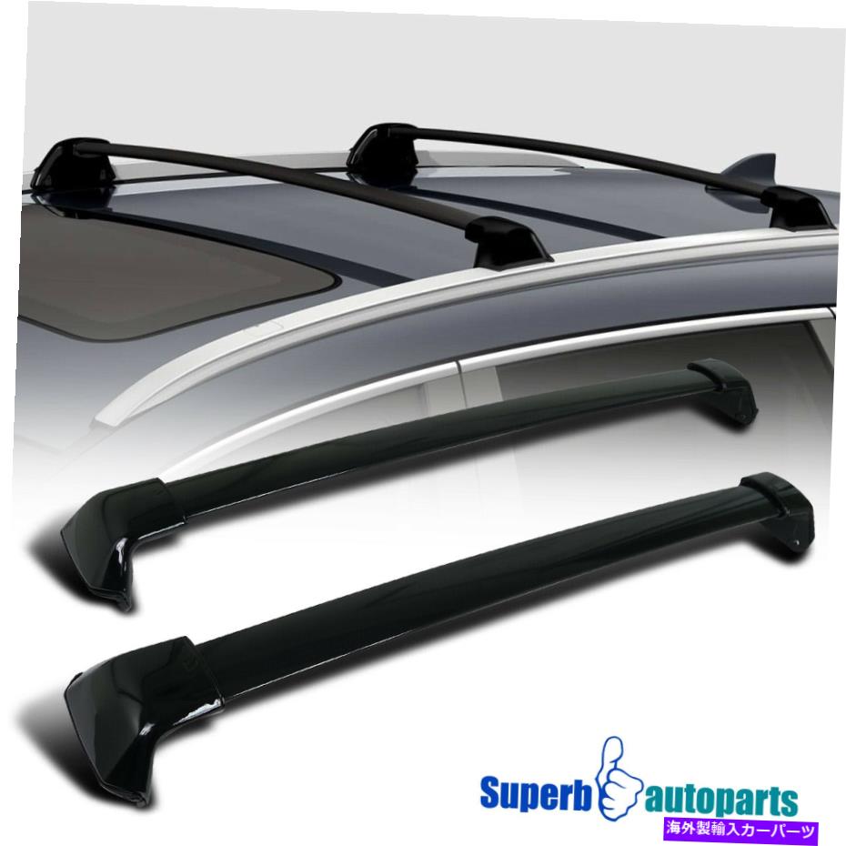 ルーフキャリア 2012-2016ホンダCRV C-RVアルミニウムルーフトップクロスバールーフラックブラック Fits 2012-2016 Honda CRV C-RV Aluminum Roof Top Cross Bar Roof Rack Black【並行輸入品】