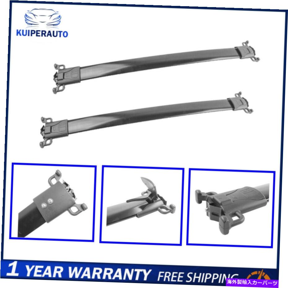 ルーフキャリア 10-17シボレーequinox GMC地形ブラックの2xアルミニウムトップルーフラッククロスバー 2X Aluminum Top Roof Rack Cross Bar for 10-17 Chevy Equinox GMC Terrain Black【並行輸入品】
