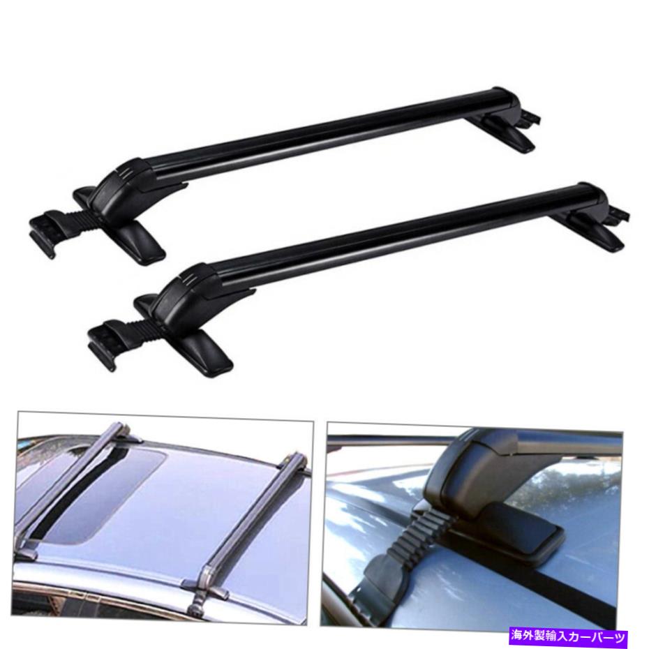 ルーフキャリア 2xユニバーサルカーSUVルーフレール荷物荷物荷物キャリアアルミニウムw/ lock 2x Universal Car SUV Roof Rail Luggage Rack Baggage Carrier Aluminum w/ Lock【並行輸入品】