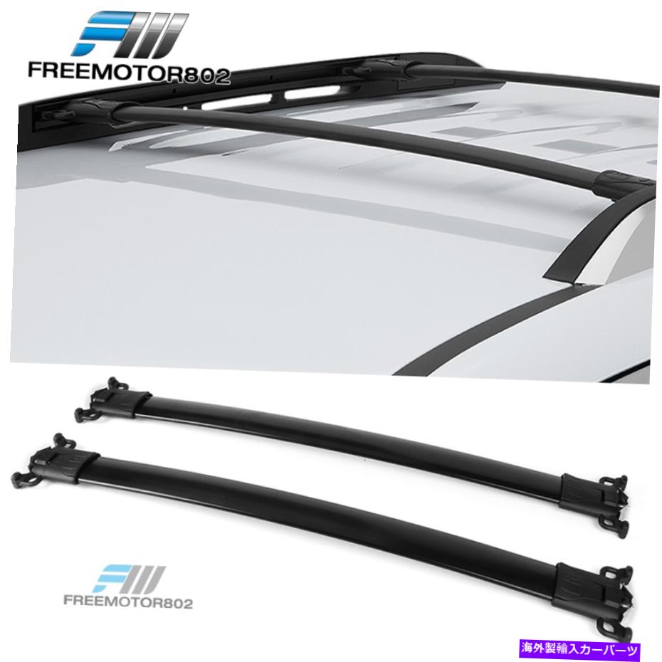 ルーフキャリア フィット10-17シボレーequinox GMC地形OEスタイルルーフラッククロスバーブラックペア Fits 10-17 Chevy Equinox GMC Terrain OE Style Roof Rack Cross Bars Black Pair【並行輸入品】