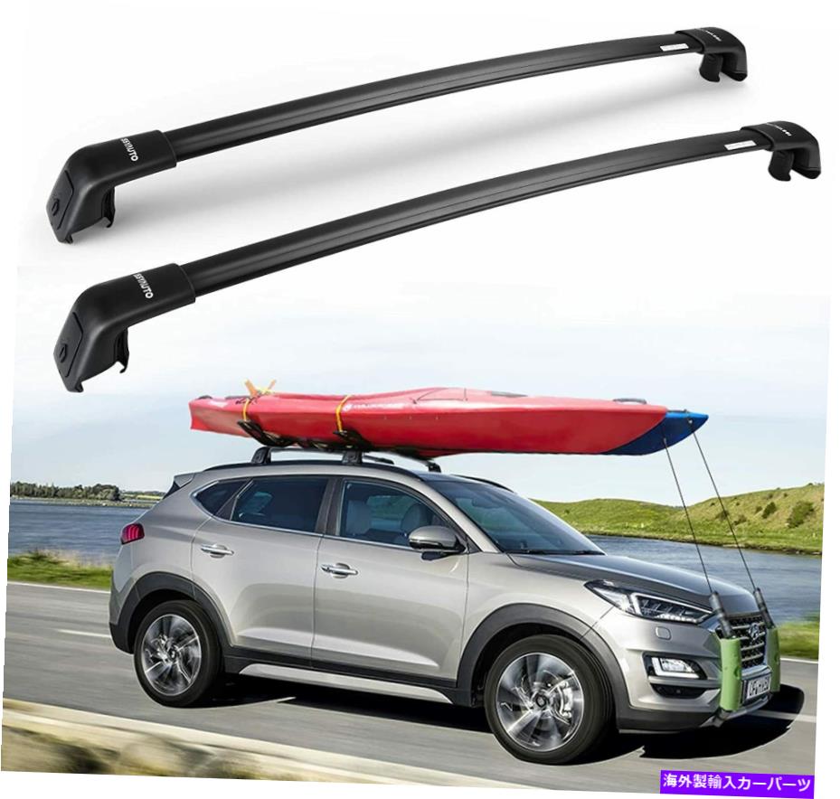 ルーフキャリア ヒュンダイツーソンのルーフラッククロスバー2016-2021荷物ルーフラックルーフトップブラック Roof Rack Crossbar For Hyundai Tucson 2016-2021 Luggage Roof Rack Rooftop Black【並行輸入品】
