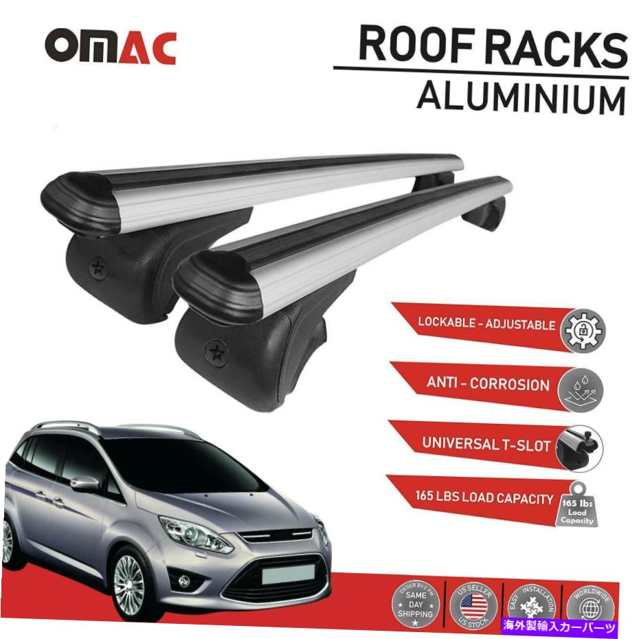 ルーフキャリア ルーフラッククロスバー荷物キャリアシルバーセットフォードC-Max Energi 2012-2018 Roof Rack Cross Bars Luggage Carrier Silver Set for Ford C-Max Energi 2012-2018【並行輸入品】