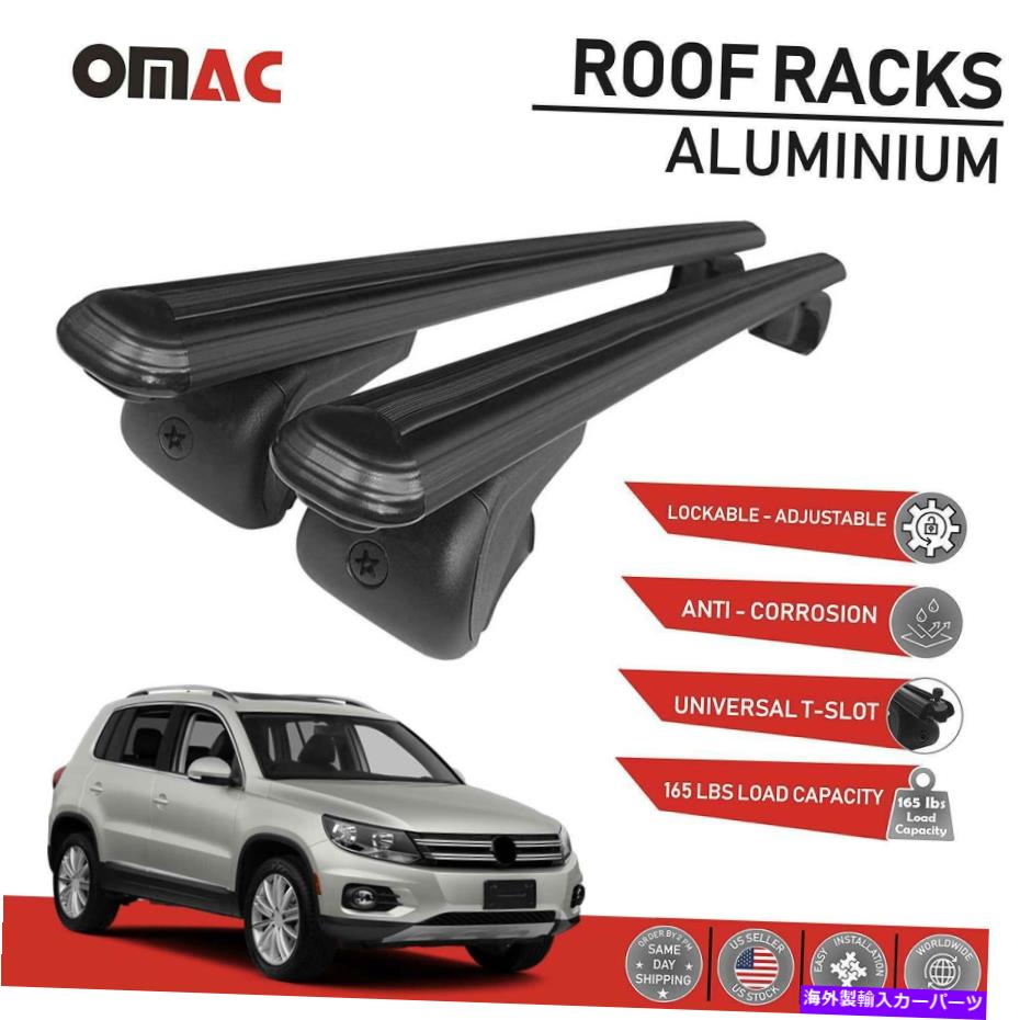 ルーフキャリア ルーフラッククロスバー荷物キャリアブラックfor VWティグアン2012-2017 Roof Rack Cross Bars Luggage Carrier Black For VW Tiguan 2012-2017【並行輸入品】 52,668円