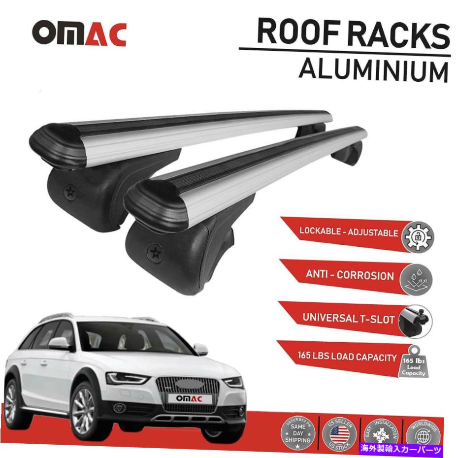 ルーフキャリア ルーフラッククロスバー荷物キャリアアウディA4オールロード2008-2015 Roof Rack Cross Bars Luggage Carrier Silver for Audi A4 Allroad 2008-2015【並行輸入品】
