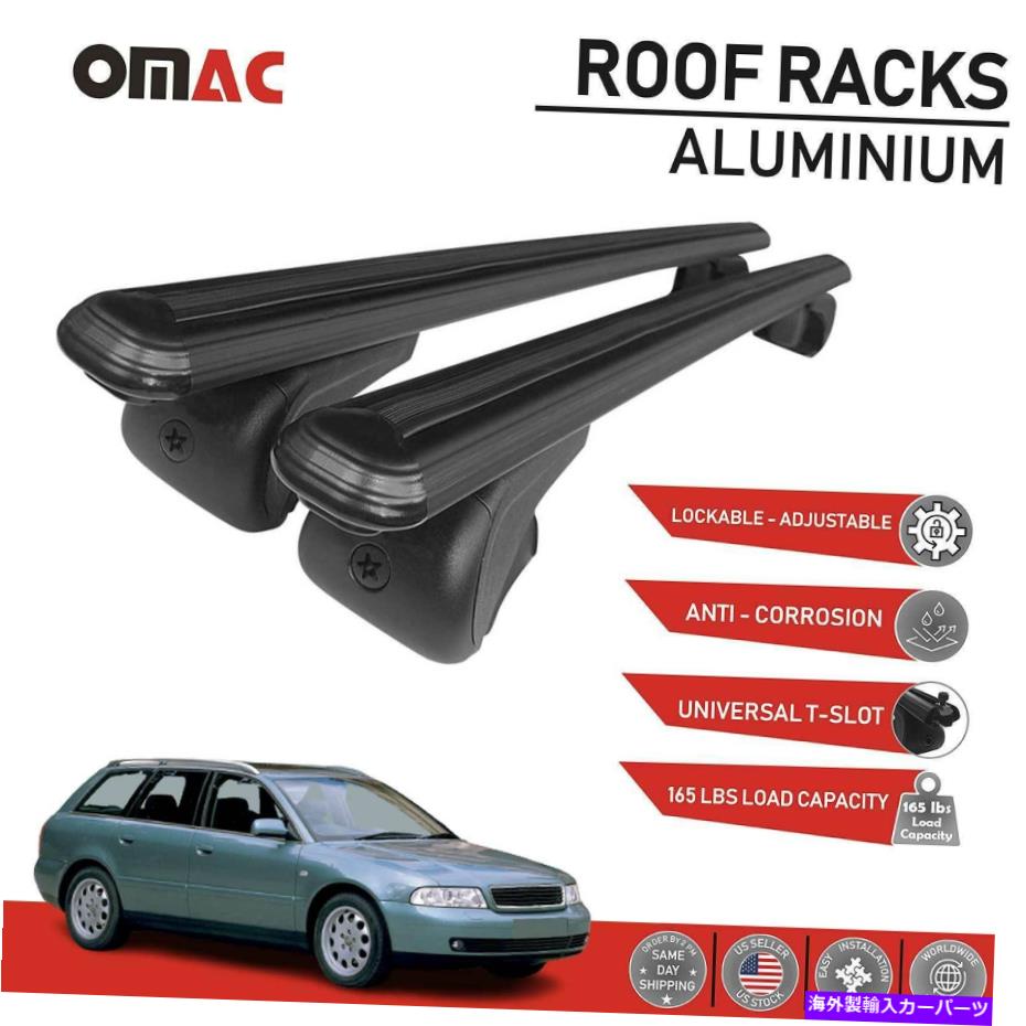 ルーフキャリア ルーフラッククロスバーアウディA4アバンb5 1996-2001のための荷物キャリアブラック Roof Rack Cross Bars Luggage Carrier Black for Audi A4 Avant B5 1996-2001【並行輸入品】