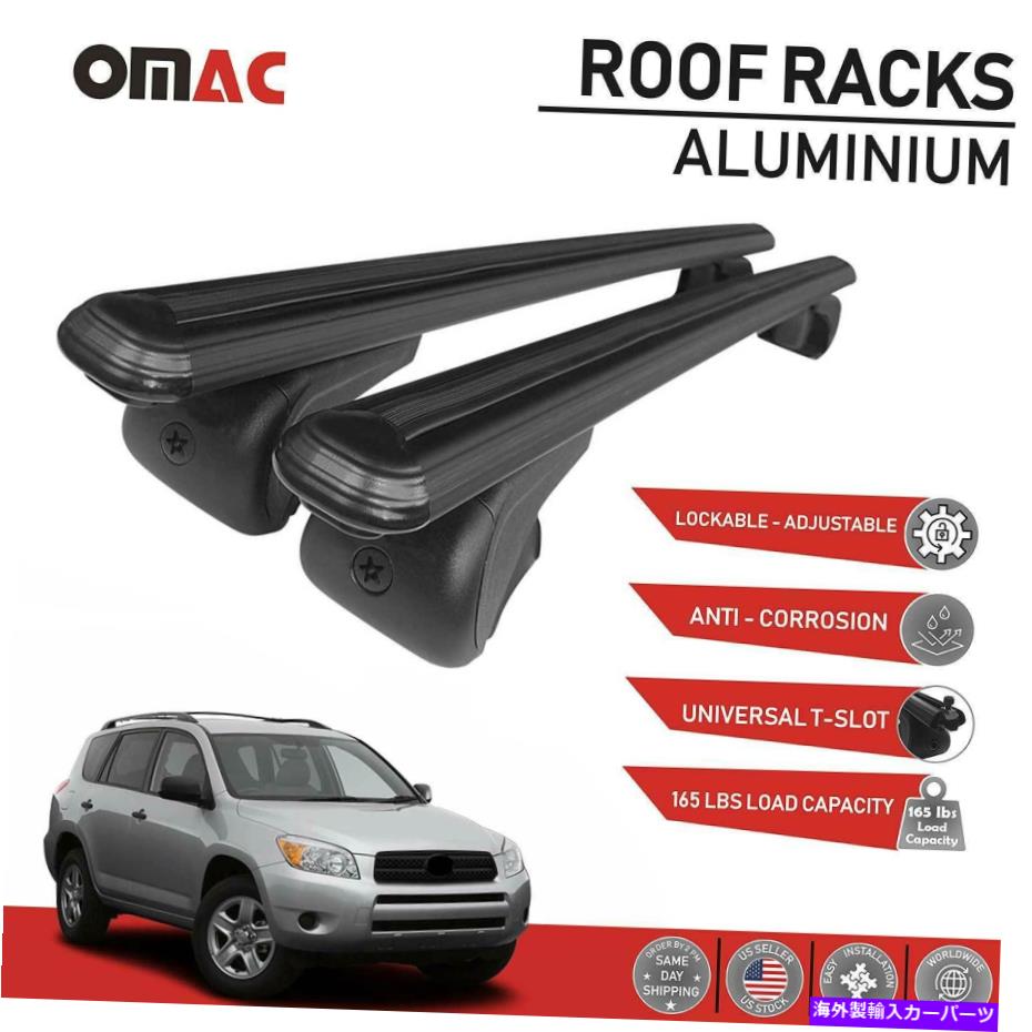 ルーフキャリア トヨタRAV4のためのルーフラッククロスバー荷物キャリアブラック2006-2022 Roof Rack Cross Bars Luggage Carrier Black for Toyota RAV4 2006-2022【並行輸入品】