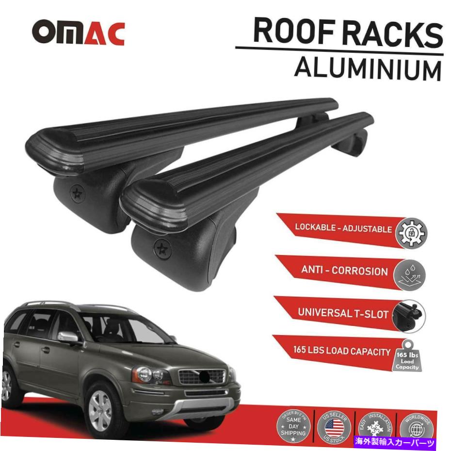ルーフキャリア ルーフラッククロスバー荷物キャリアブラックセットフィットボルボXC90 2003-2014 Roof Rack Cross Bars Luggage Carrier Black Set fits Volvo XC90 2003-2014【並行輸入品】