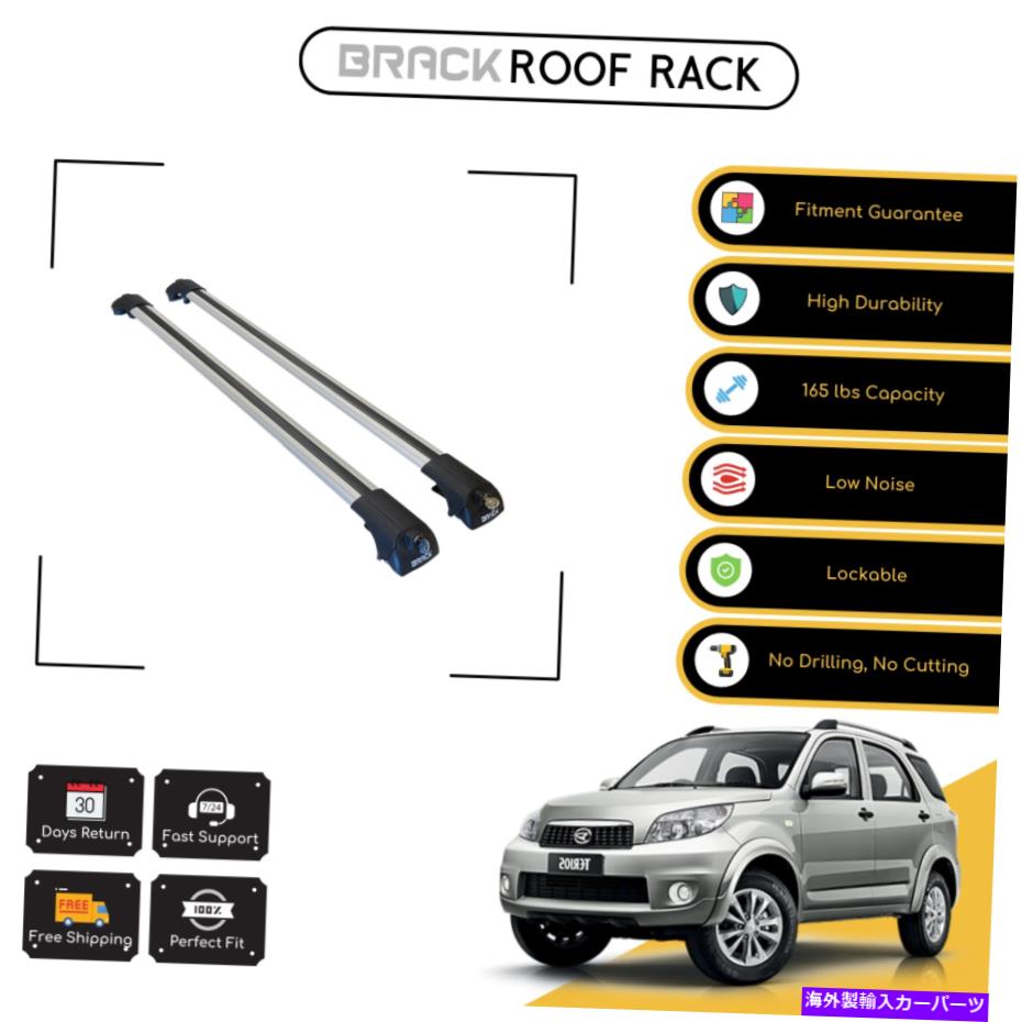 ルーフキャリア Daihatsu Terios 2006→Up Silverのブラックルーフラック荷物キャリアクロスバー BRACK Roof Rack Luggage Carrier Cross Bars For Daihatsu Terios 2006 → Up Silver【並行輸入品】