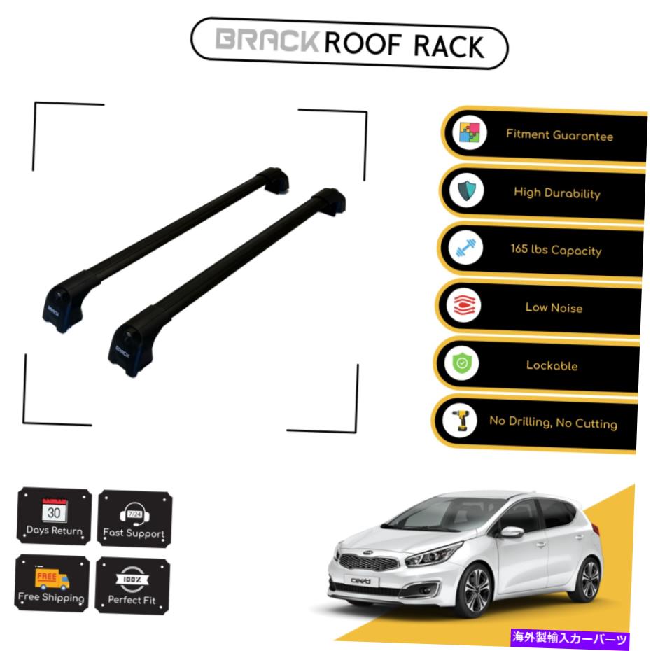 ルーフキャリア Kia Ceed2012のブラックルーフラック荷物荷物のクロスバー - ブラックアップ BRACK Roof Rack Luggage Carrier Cross Bars For Kia Ceed 2012 - Up Black【並行輸入品】