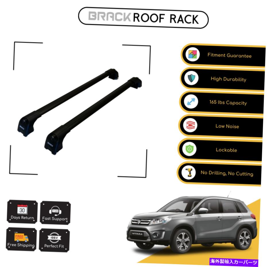 ルーフキャリア Suzuki Vitara 2015のブラックルーフラック荷物キャリアクロスバー - ブラックアップ BRACK Roof Rack Luggage Carrier Cross Bars For Suzuki Vitara 2015 - Up Black【並行輸入品】