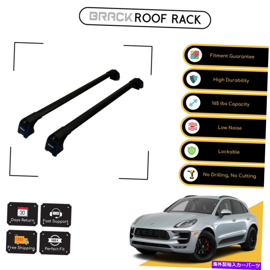 ルーフキャリア ポルシェマカン2014のブラックルーフラック荷物キャリアクロスバー - ブラックアップ BRACK Roof Rack Luggage Carrier Cross Bars For Porsche Macan 2014 - Up Black【並行輸入品】