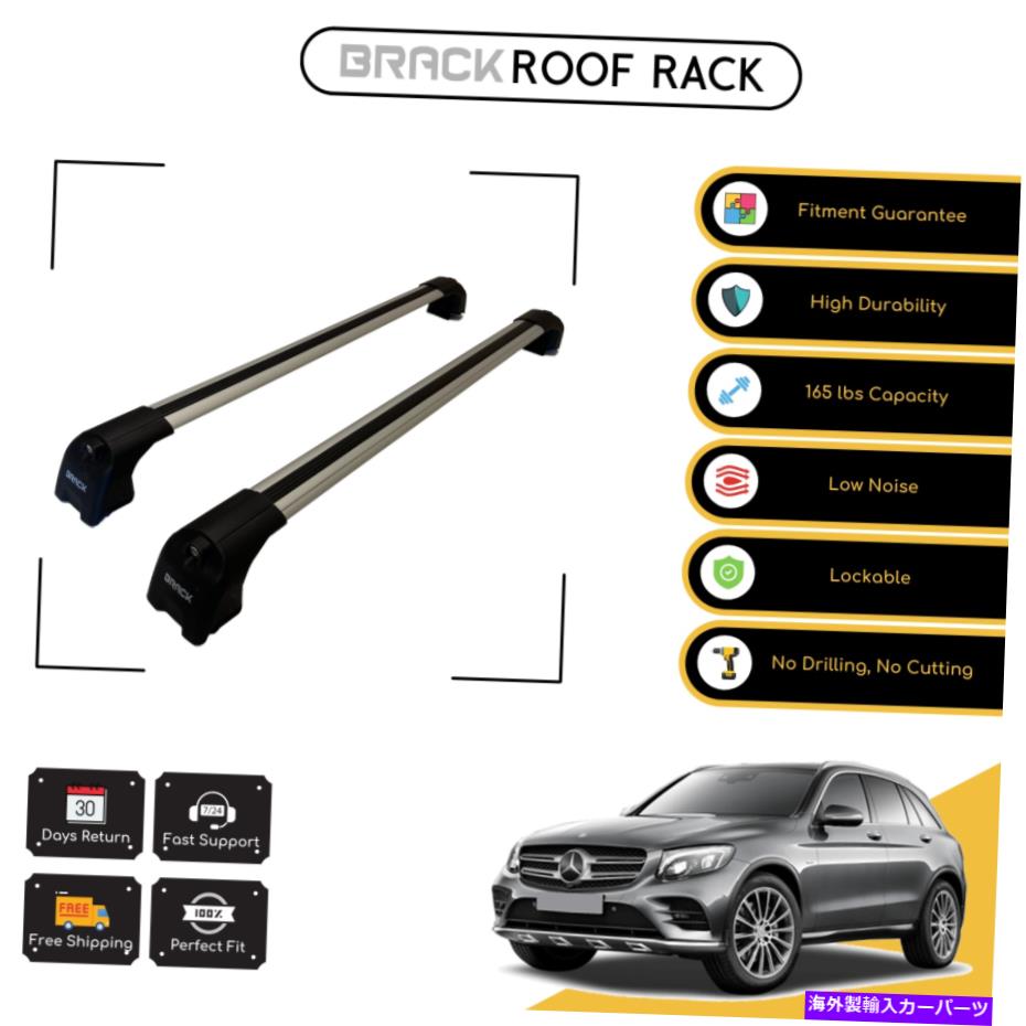 ルーフキャリア メルセデスベンツGLC 2015-Upシルバーのブラックルーフラック荷物荷物キャリアクロスバー BRACK Roof Rack Luggage Carrier Cross Bars For Mercedes-Benz GLC 2015-Up Silver【並行輸入品】