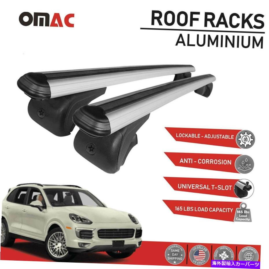 ルーフキャリア ルーフラッククロスバー荷物キャリアトップレールAluポルシェカイエン2011-2017 Roof Rack Cross Bars Luggage Carrier Top Rails Alu for Porsche Cayenne 2011-2017【並行輸入品】