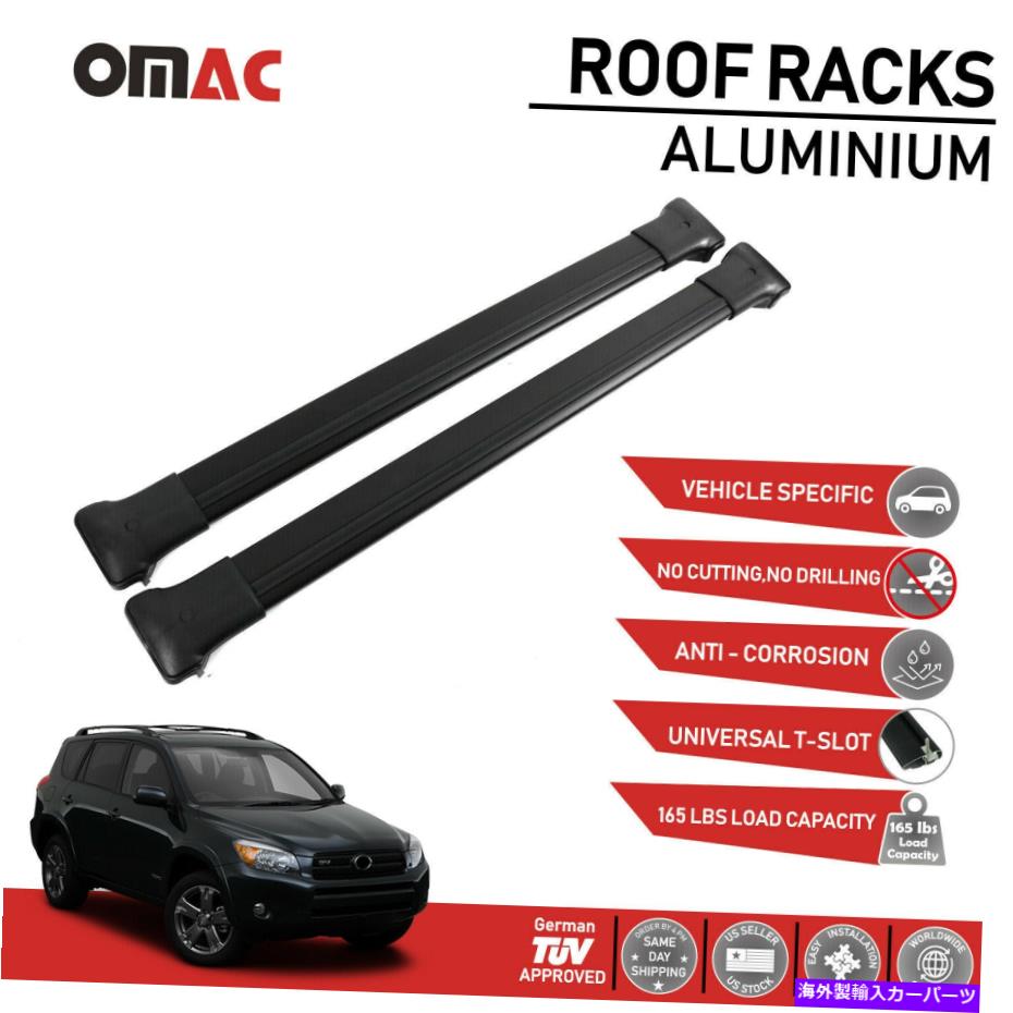 ルーフキャリア トヨタRAV4のためのルーフラッククロスバー荷物キャリアブラック2006-2012 Roof Rack Cross Bars Luggage Carrier Black for Toyota RAV4 2006-2012【並行輸入品】