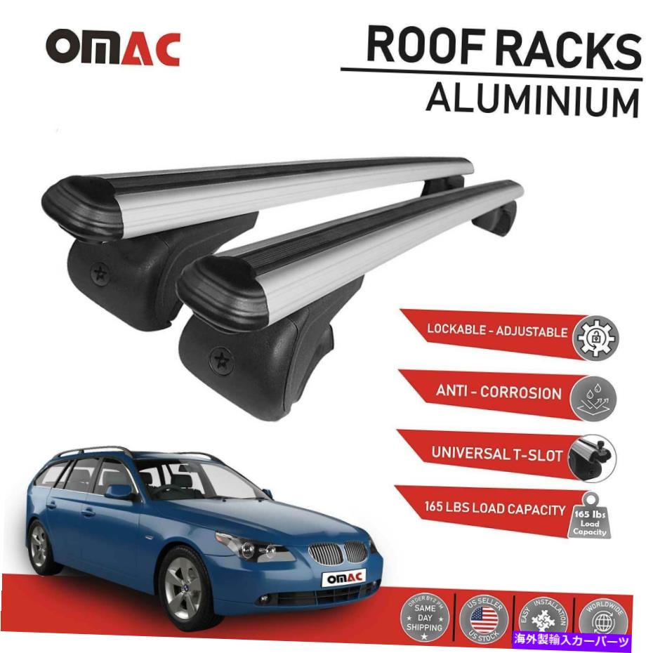 ルーフキャリア BMW 5シリーズE61 2004-2010のルーフラッククロスバー荷物キャリアシルバー Roof Rack Cross Bars Luggage Carrier Silver for BMW 5 Series E61 2004-2010【並行輸入品】