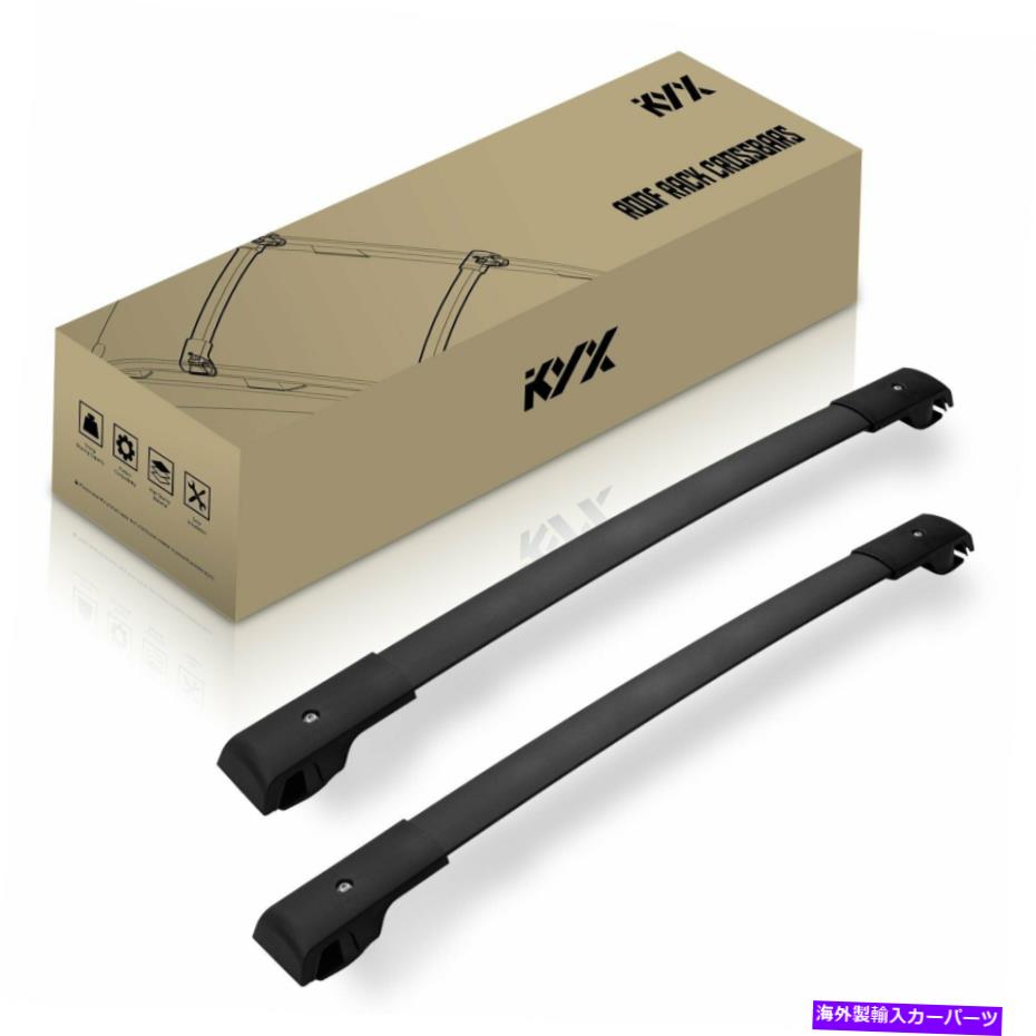 ルーフキャリア 2014-2018のトップルーフラックレールクロスバースバルフォレスエスターブラックペアアルミニウム TOP ROOF RACK RAIL CROSS BAR For 2014-2018 SUBARU FORESTER BLACK PAIR ALUMINUM【並行輸入品】