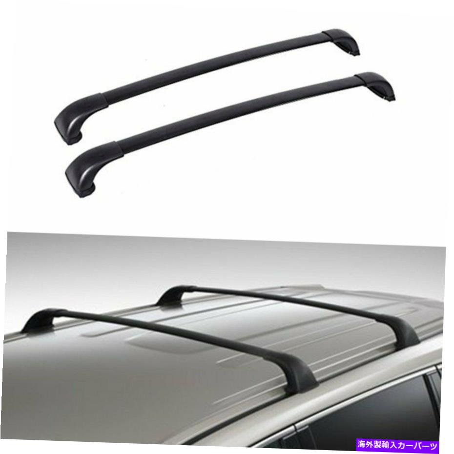 ルーフキャリア 1ペアブラックアルルーフラッククロスバートップレールキャリー14-17ハイランダール 1 Pair Black Al Roof Rack Cross Bars Top Rail Carries For 14-17 Highlander LE【並行輸入品】