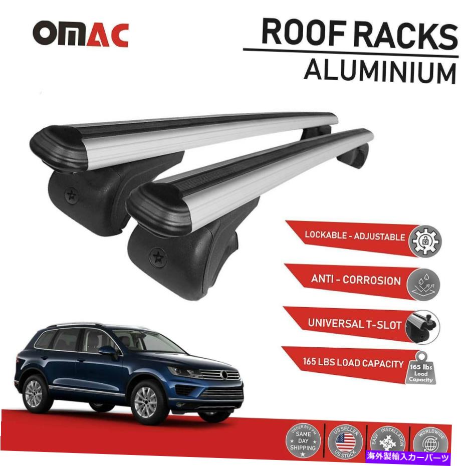 ルーフキャリア ルーフラッククロスバー荷物キャリアシルバーアルフォルクスワーゲントゥアレグ2011-2017 Roof Rack Cross Bars Luggage Carrier Silver Alu For Volkswagen Touareg 2011-2017【並行輸入品】