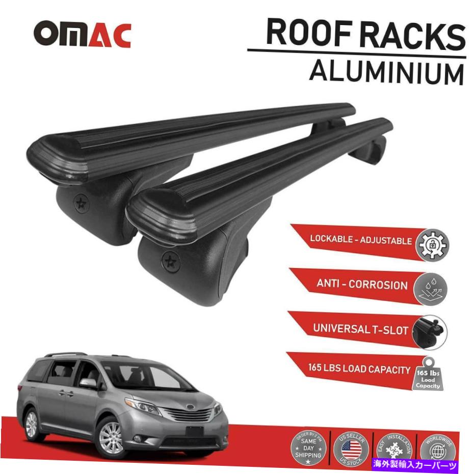 ルーフキャリア トヨタシエナXL30 2011-2021用のルーフラッククロスバー荷物キャリアブラック Roof Rack Cross Bars Luggage Carrier Black For Toyota Sienna XL30 2011-2021【並行輸入品】