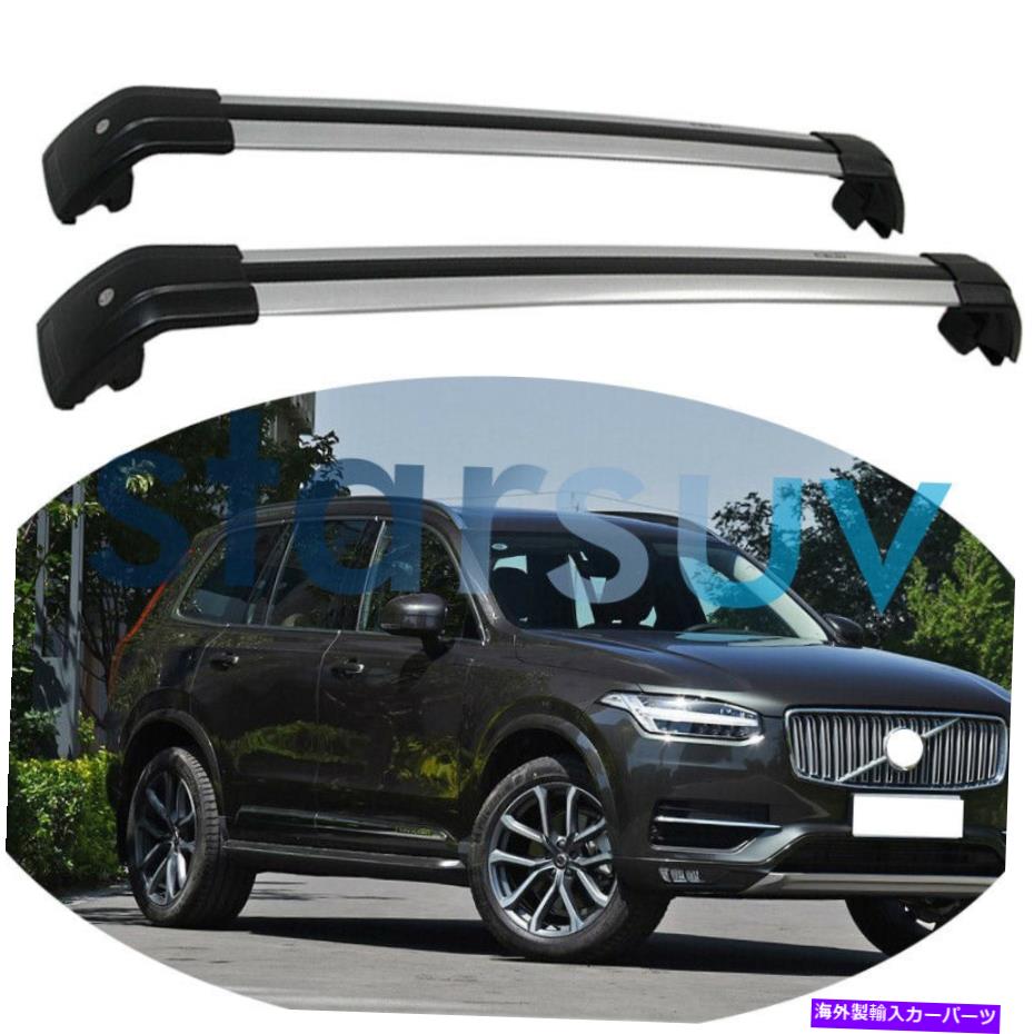 ルーフキャリア 2 PCS US Stock Silver Cross Bar for Volvo XC90 2016-2022アルミニウムルーフラックレール 2 PCS US Stock Silver Cross Bar for Volvo XC90 2016-2022 Aluminum Roof Rack Rail【並行輸入品】