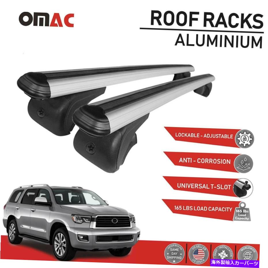 ルーフキャリア トヨタセコイアのためのルーフラッククロスバー荷物キャリアシルバーアルミニウム2008-2022 Roof Rack Cross Bar Luggage Carrier Silver Aluminum For Toyota Sequoia 2008-2022【並行輸入品】