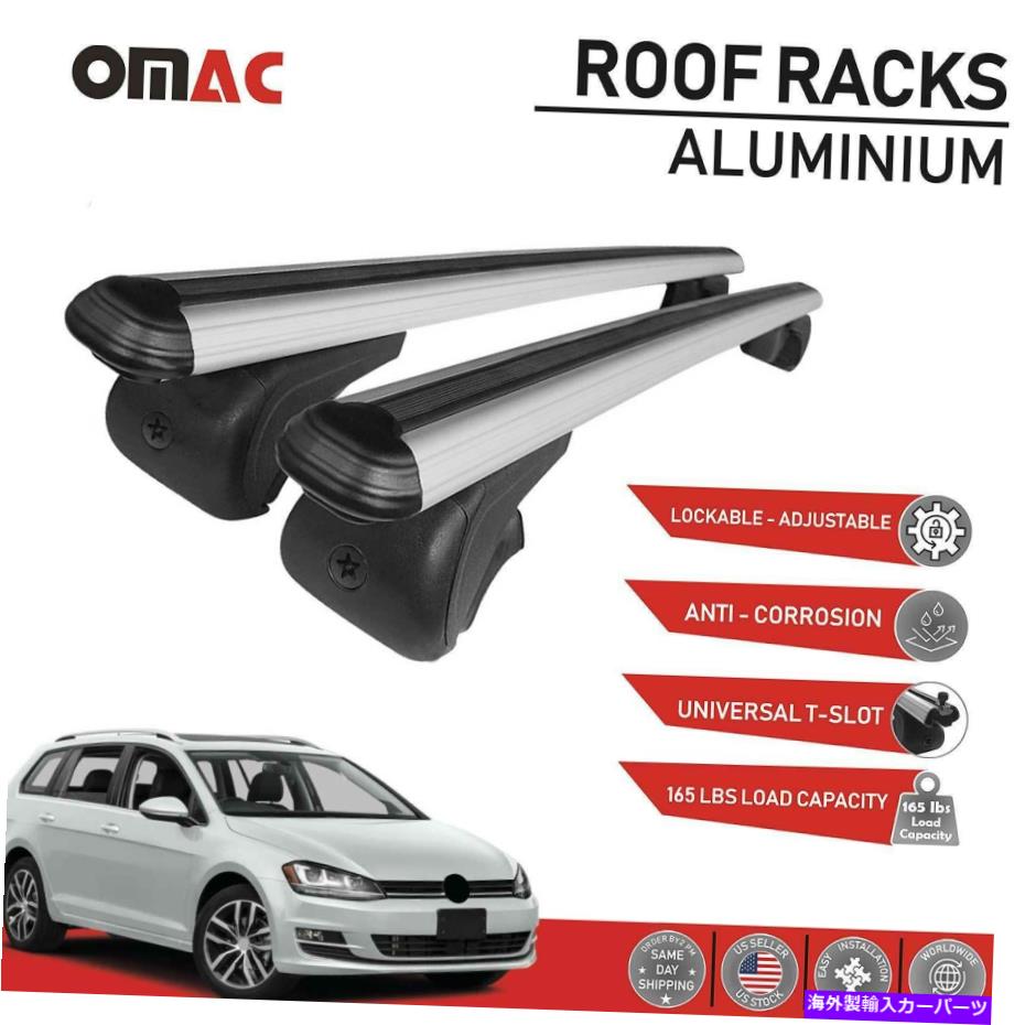 ルーフキャリア ルーフラッククロスバーVWゴルフスポーツワーゲン2015-2019の荷物キャリアシルバー Roof Rack Cross Bars Luggage Carrier Silver For VW Golf Sportwagen 2015-2019【並行輸入品】