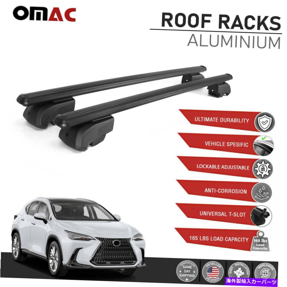 ルーフキャリア Lexus NX 250 NX 350 NX 450 2022のための黒いルーフラッククロスバー荷物キャリア Black Roof Rack Cross Bars Luggage Carrier for Lexus NX 250 NX 350 NX 450 2022【並行輸入品】
