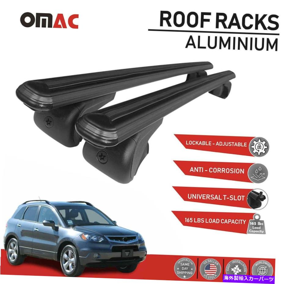 ルーフキャリア ルーフラッククロスバー荷物キャリアAcura RDX 2007-2018のブラックセット Roof Rack Cross Bars Luggage Carrier Black Set For Acura RDX 2007-2018【並行輸入品】