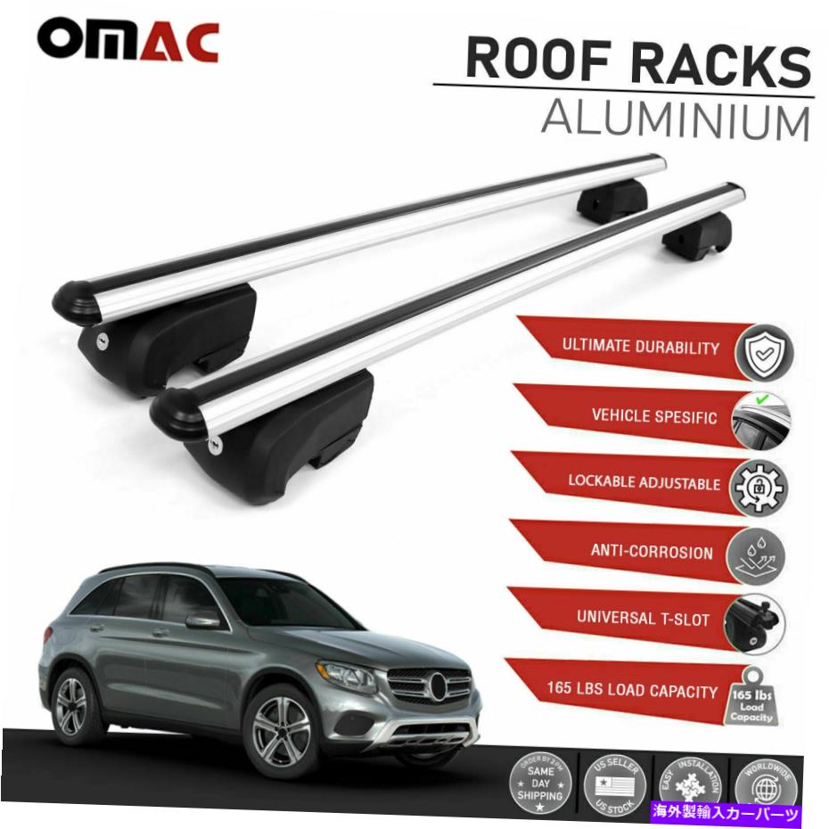 ルーフキャリア メルセデスGLCクラス2016-2022のためのシルバールーフレールラッククロスバー荷物キャリア Silver Roof Rail Rack Cross Bar Luggage Carrier For Mercedes GLC Class 2016-2022【並行輸入品】