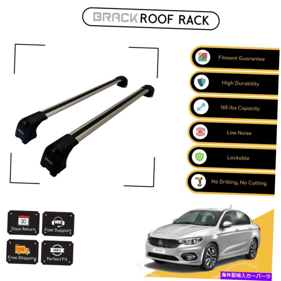 ルーフキャリア Fiat EGEA 2016のブラックルーフラック荷物キャリアクロスバー - シルバーアップ BRACK Roof Rack Luggage Carrier Cross Bars For Fiat Egea 2016 - Up Silver【並行輸入品】
