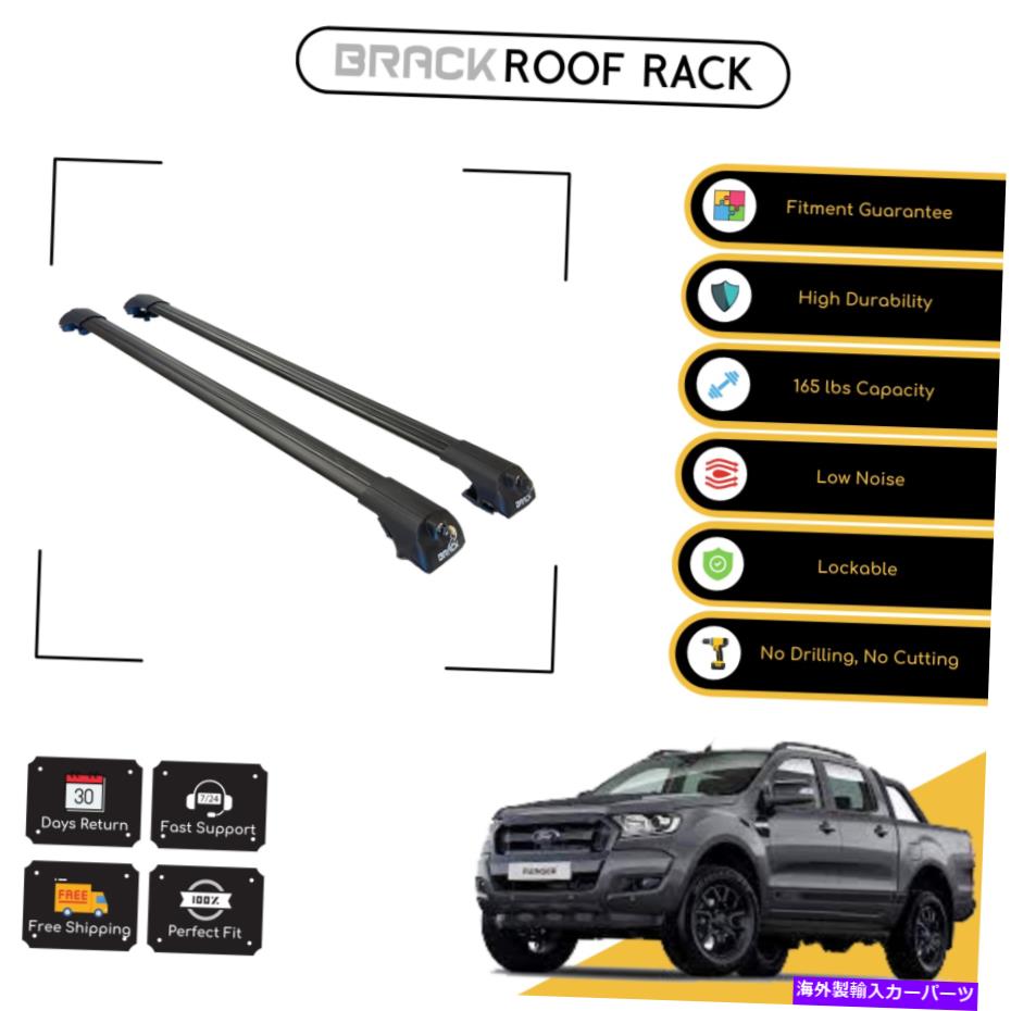 ルーフキャリア フォードレンジャー2015ブラック用ブラックルーフラック荷物キャリアクロスバー BRACK Roof Rack Luggage Carrier Cross Bars For Ford Ranger 2015 Black【並行輸入品】