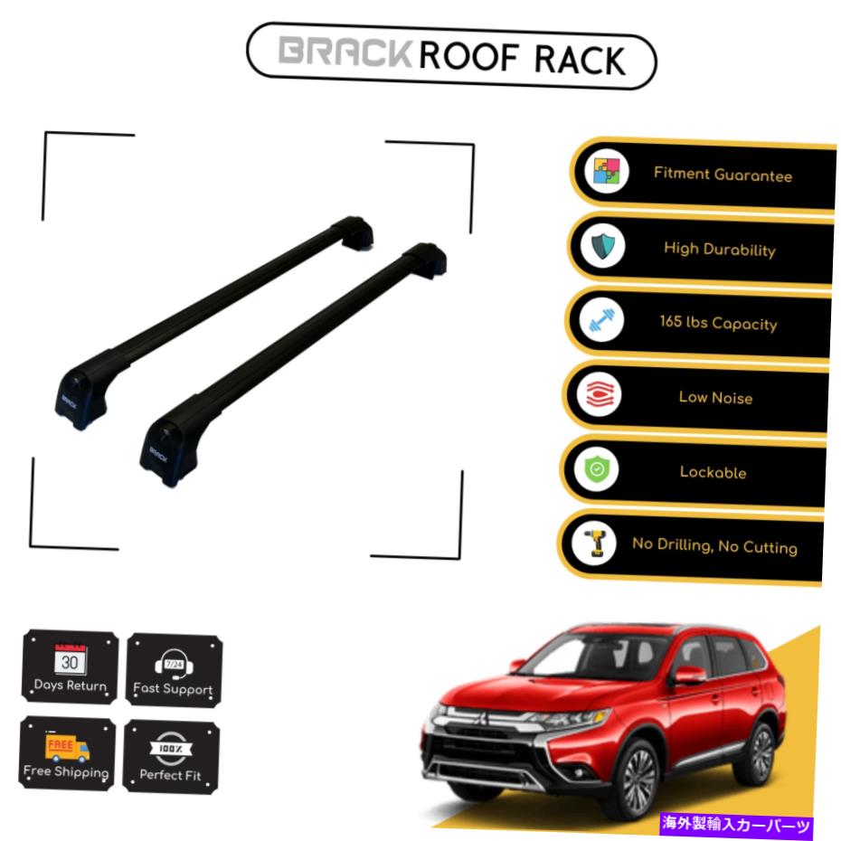 ルーフキャリア 三菱アウトランダーのためのブラックルーフラック荷物キャリアクロスバー2018-upブラック BRACK Roof Rack Luggage Carrier Cross Bar For Mitsubishi Outlander 2018-Up Black【並行輸入品】