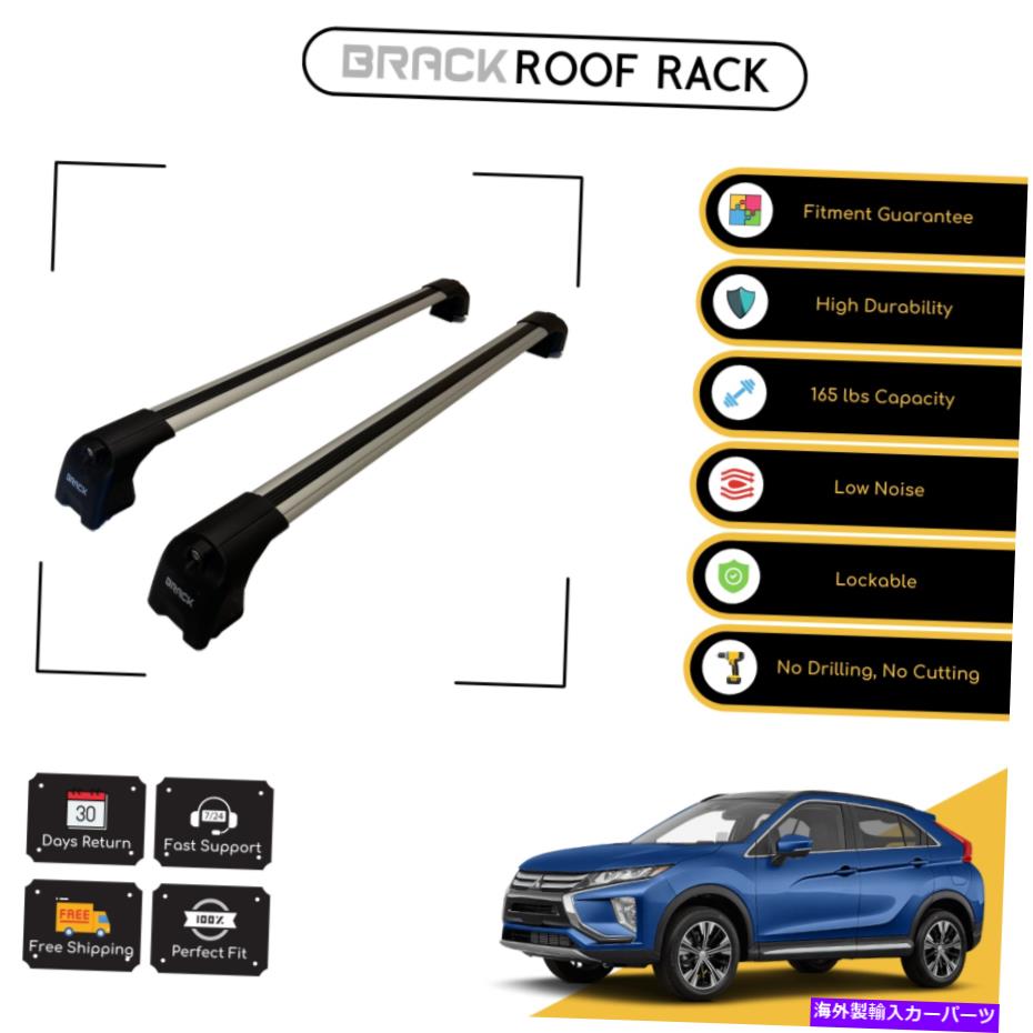 ルーフキャリア ブラックルーフラック荷物荷物キャリアクロスバーMitsubishi Eclipse 18 -Up Silver BRACK Roof Rack Luggage Carrier Cross Bars For Mitsubishi Eclipse 18 -Up Silver【並行輸入品】