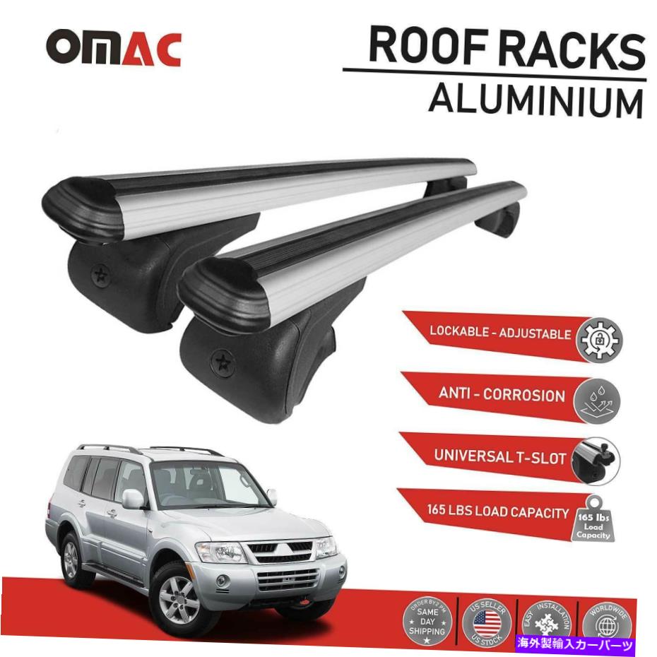 ルーフキャリア ルーフラッククロスバーキャリア2 PC。アル。三菱モンテロの銀2001-2006 Roof Rack Cross Bars Carrier 2 Pcs. Alu. Silver For Mitsubishi Montero 2001-2006【並行輸入品】
