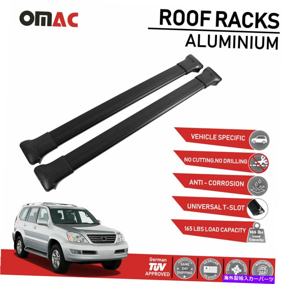 ルーフキャリア ルーフラッククロスバー荷物キャリアブラックフィットレクサスGX 470 2003-2009 Roof Rack Cross Bars Luggage Carrier Black Fits Lexus GX 470 2003-2009【並行輸入品】