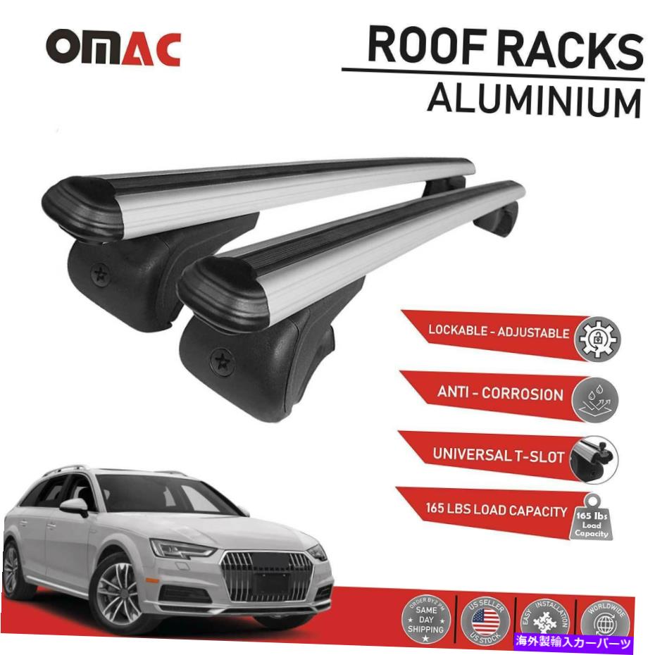 ルーフキャリア ルーフラッククロスバー荷物キャリアアウディA4オールロード2017-2022用のシルバーセット Roof Rack Cross Bars Luggage Carrier Silver Set for Audi A4 Allroad 2017-2022【並行輸入品】