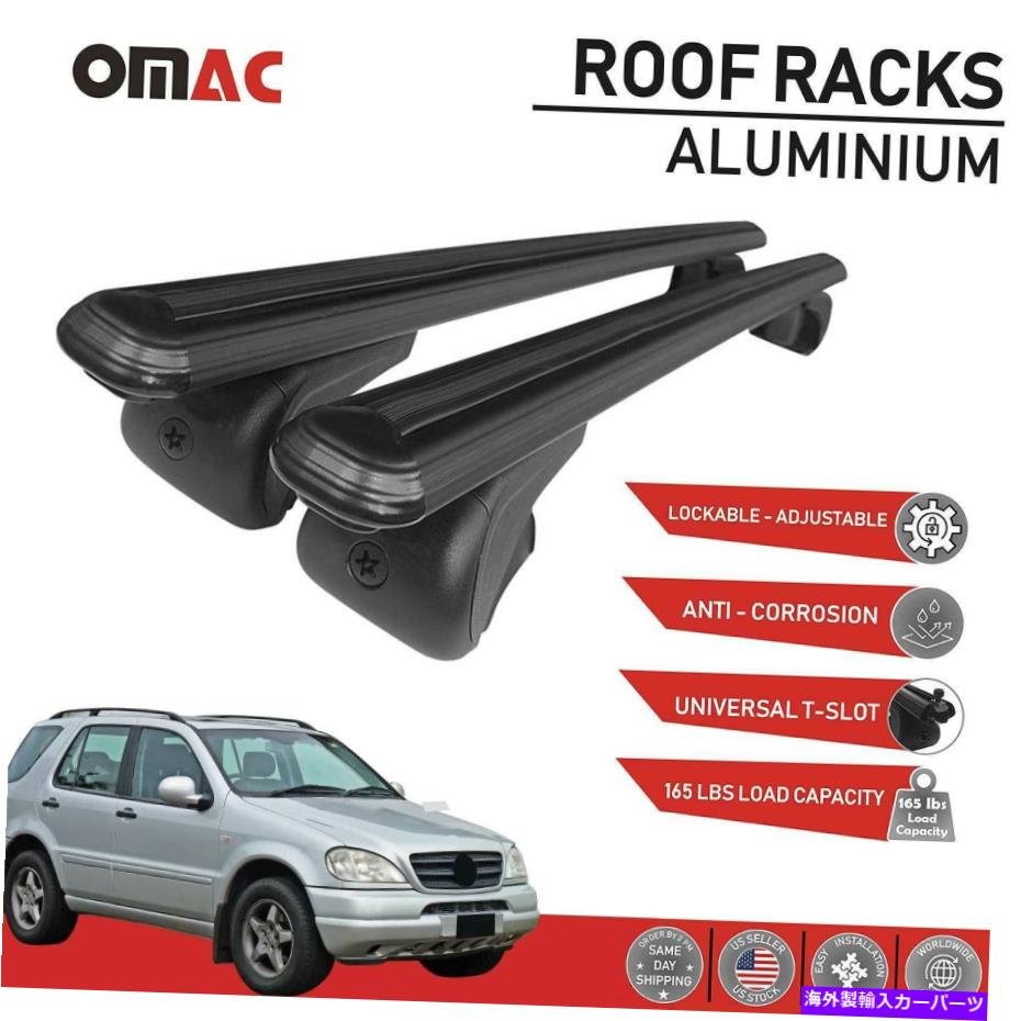 ルーフキャリア ルーフラッククロスバーメルセデスML W163 1998-2005用の荷物キャリアブラック Roof Rack Cross Bars Luggage Carrier Black for Mercedes ML W163 1998-2005【並行輸入品】