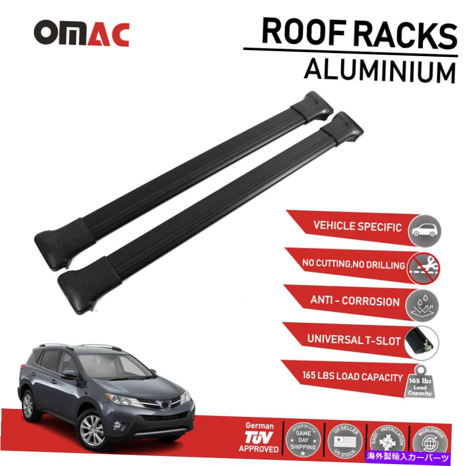 ルーフキャリア トヨタRAV4のためのルーフラッククロスバー荷物キャリアブラック2013-2018 Roof Rack Cross Bars Luggage Carrier Black for Toyota RAV4 2013-2018【並行輸入品】
