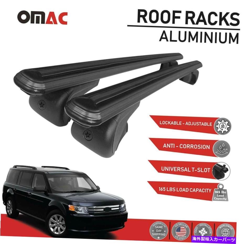 ルーフキャリア フォードフレックスのためのルーフラッククロスバー荷物キャリアブラック2009-2019 Roof Rack Cross Bars Luggage Carrier Black for Ford Flex 2009-2019【並行輸入品】 52,668円